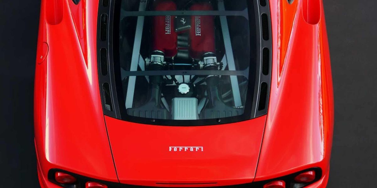 Ferrari Mid Engine Rear Compartment Keeping A Ferrari Engine Secret? - Red and Black